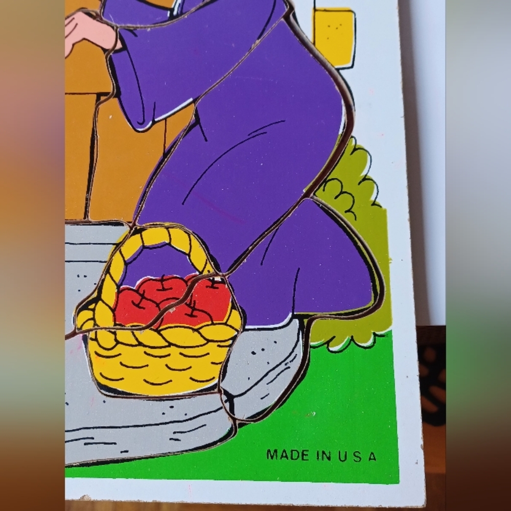 VTG PLAYSKOOL 375-01 20 PIECES SNOW WHITE WOODEN PUZZLE WALT DISNEY PRODUCTIONS - Picture 5 of 11